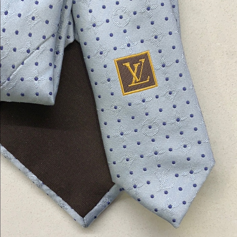Louis Vuitton Tie - Light Blue with LV embroidery